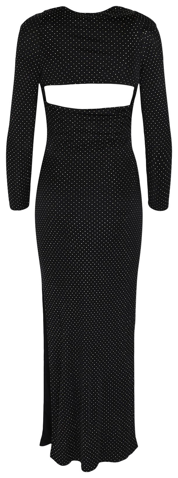 Versace Plunge Neck Sequin Maxi Dress Black