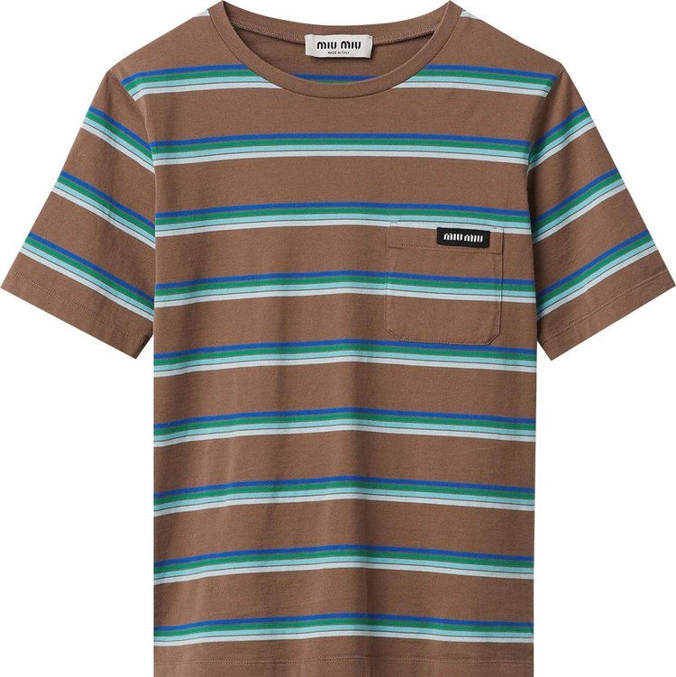 Miu Miu Stripe Tee Multicolor