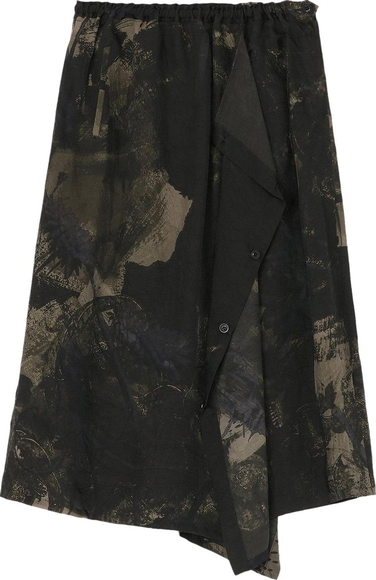 Y's Rayon Mid Length Skirt 'Khaki'