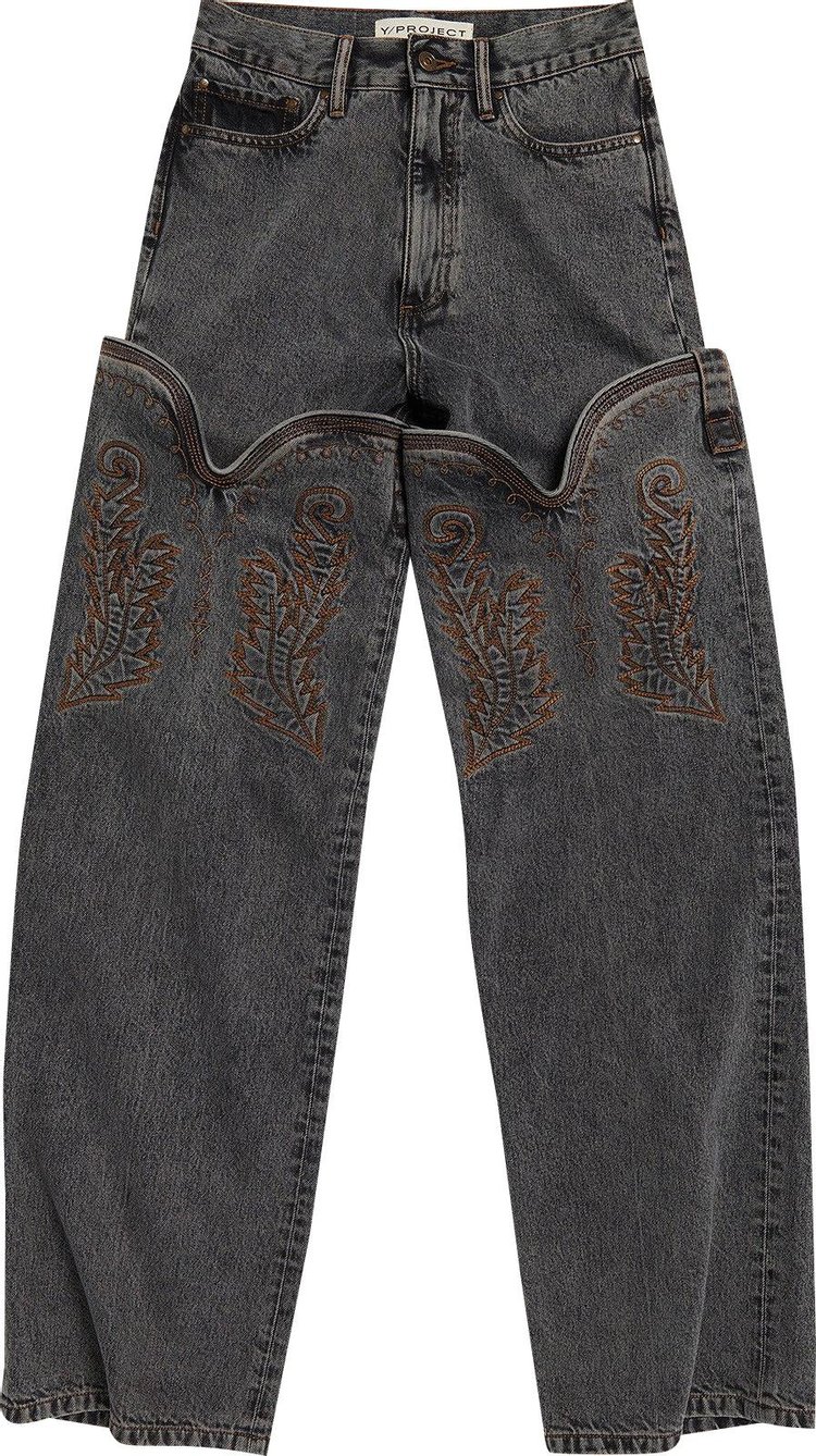Y/Project Maxi Cowboy Cuff Jeans 'Evergreen/Vintage Black'