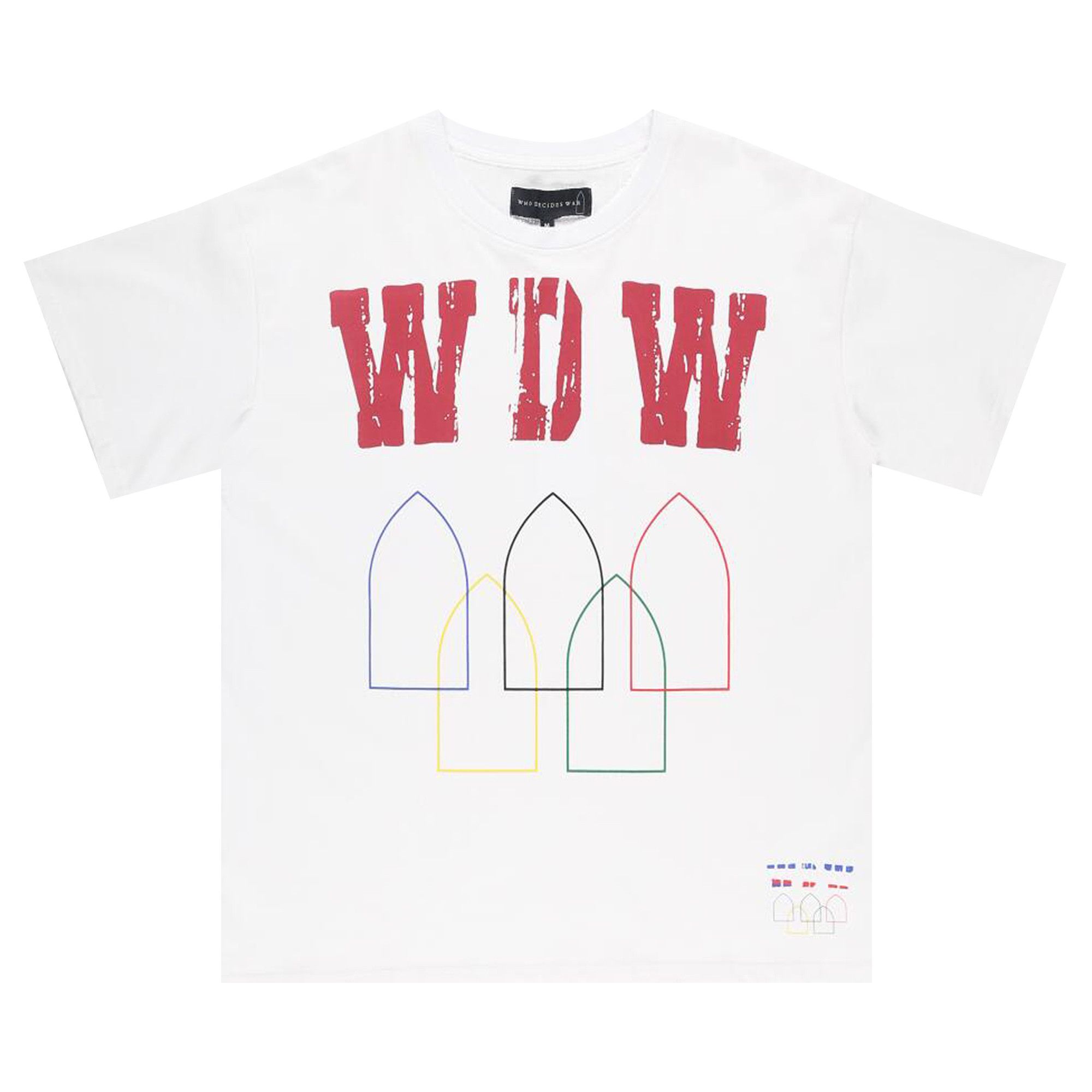 Tシャツ・カットソー WHO DECIDES WAR Crossed Heart Short Sleeve T-shirt Cloud Whi WHO DECIDES WAR Crossed Heart Short Sleeve T-shirt Cloud