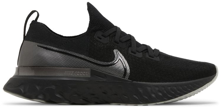 Nike React Infinity Run Flyknit Black Metallic Silver