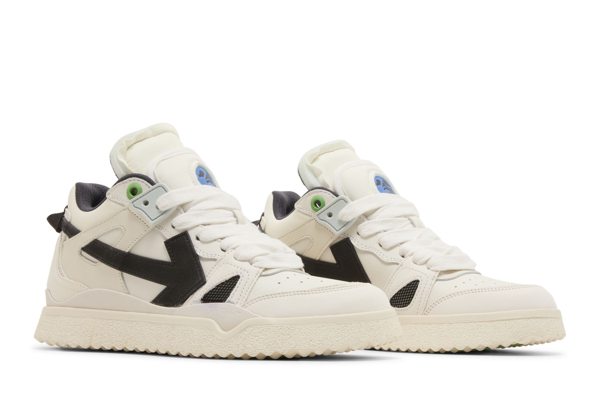 スニーカー Off-White OMIA234F22LEA001 MIDTOP SPONGE Sneakers OFF-WHITE Sponge Mid Top White Green Men's