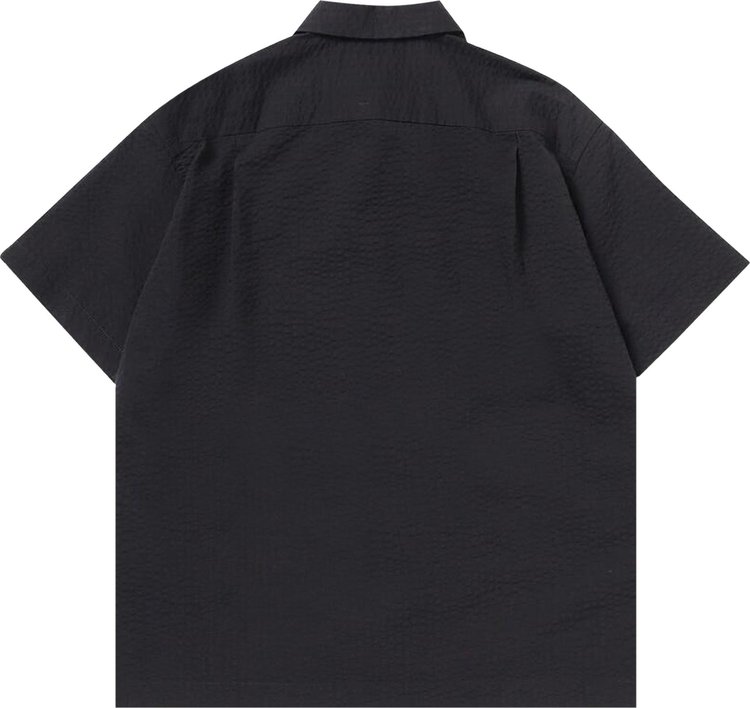 And Wander 64 Dry Soft Seersucker Short Sleeve Shirt Navy