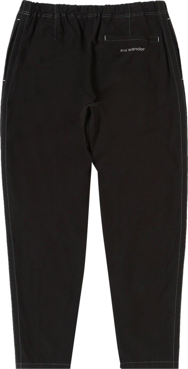 And Wander 87 Linen Drawstring Pants Black