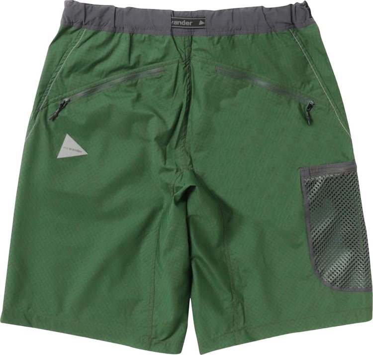 And Wander 17 Breath Rip Short Pants Green