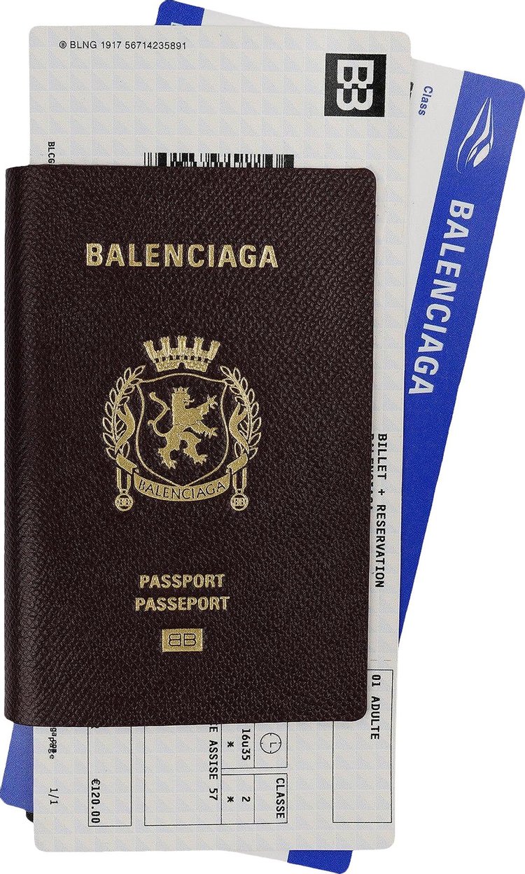 Balenciaga Passport Long Wallet 'Passport Burgundy'