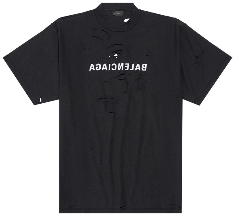 Balenciaga Inside Out T Shirt Faded BlackWhite