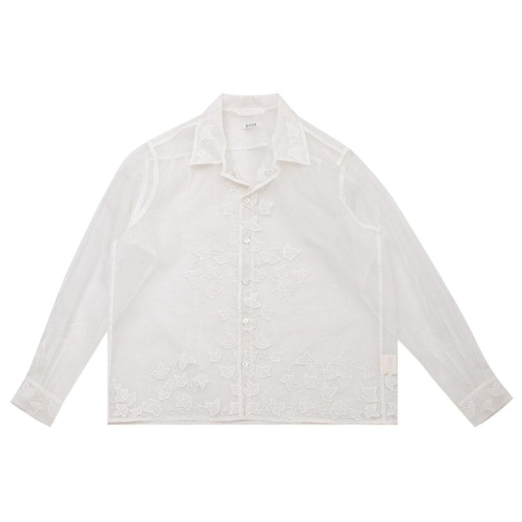 Bode Ivy Applique Long-Sleeve Shirt 'Cream'