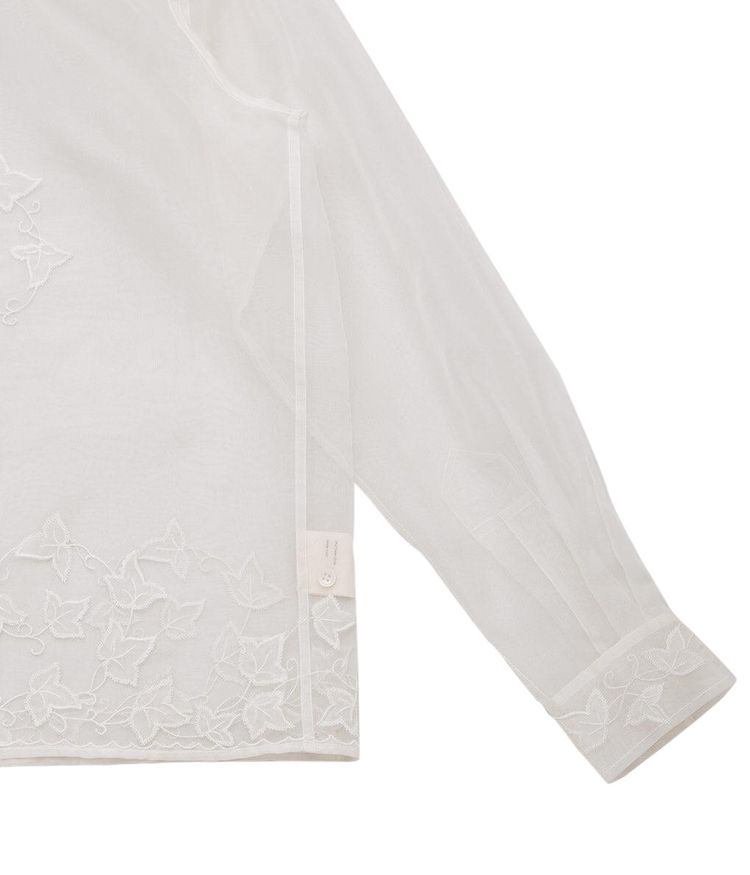 Bode Ivy Applique Long Sleeve Shirt Cream