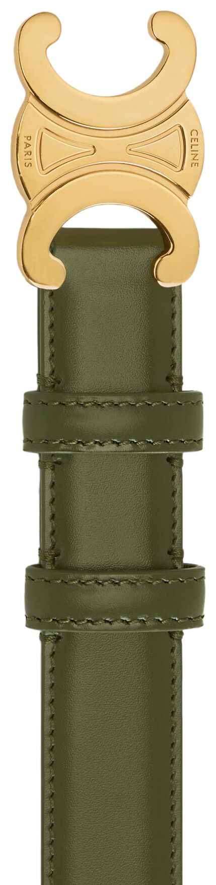 CELINE Medium Elegant Belt Dark Olive
