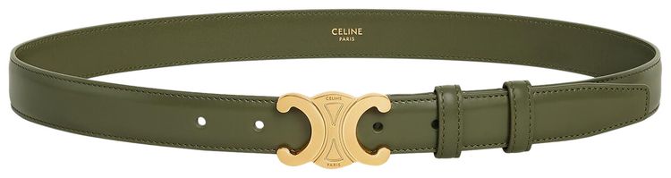 CELINE Medium Elegant Belt Dark Olive