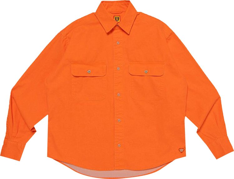 Human Made Twill Work Shirt 'Orange'
