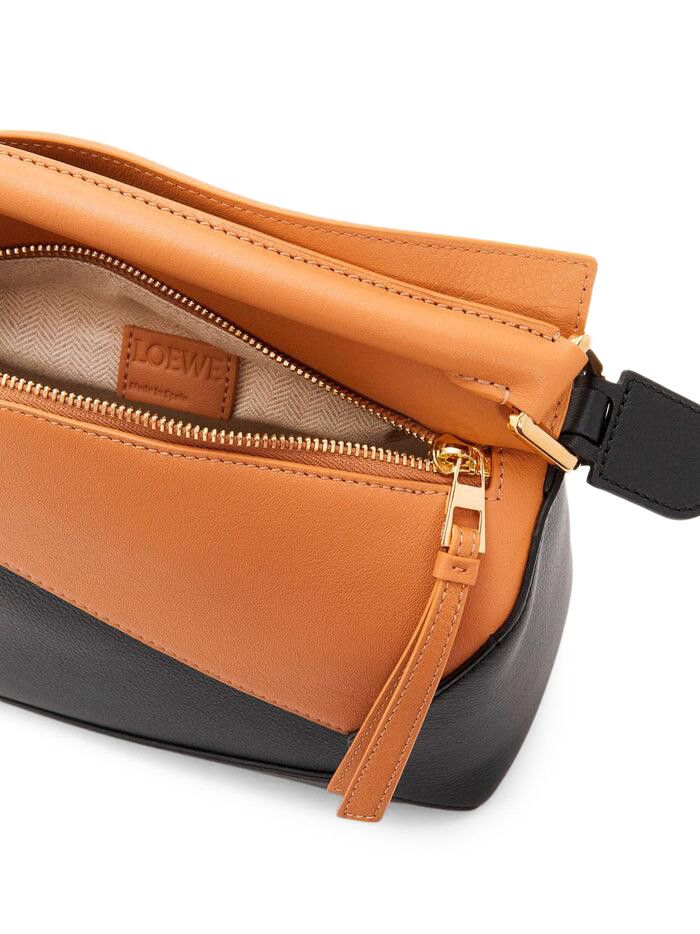 Buy Loewe Small Puzzle Edge Bicolour Bag 'Black/Warm Desert