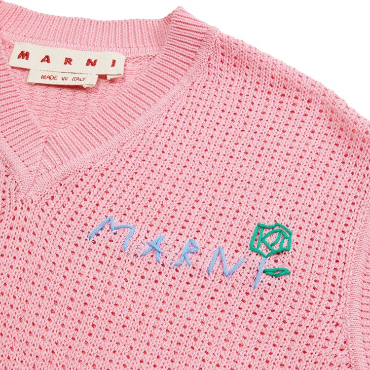 Marni V Neck Sweater Vest Pink