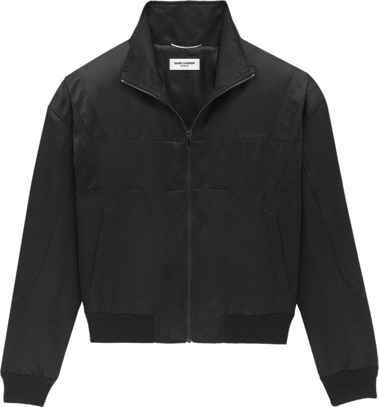 Saint Laurent Teddy Satin Jacket Noir