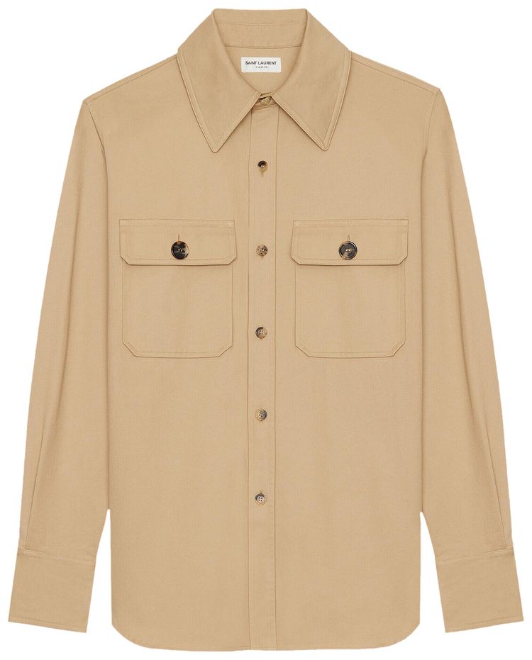 Saint Laurent Saharienne Shirt Beige