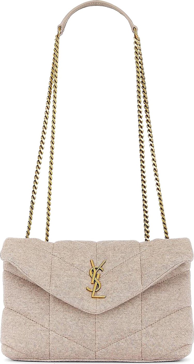 Saint Laurent Puffer Toy Bag Chalk Beige