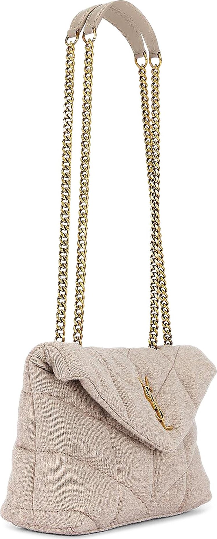 Saint Laurent Puffer Toy Bag Chalk Beige