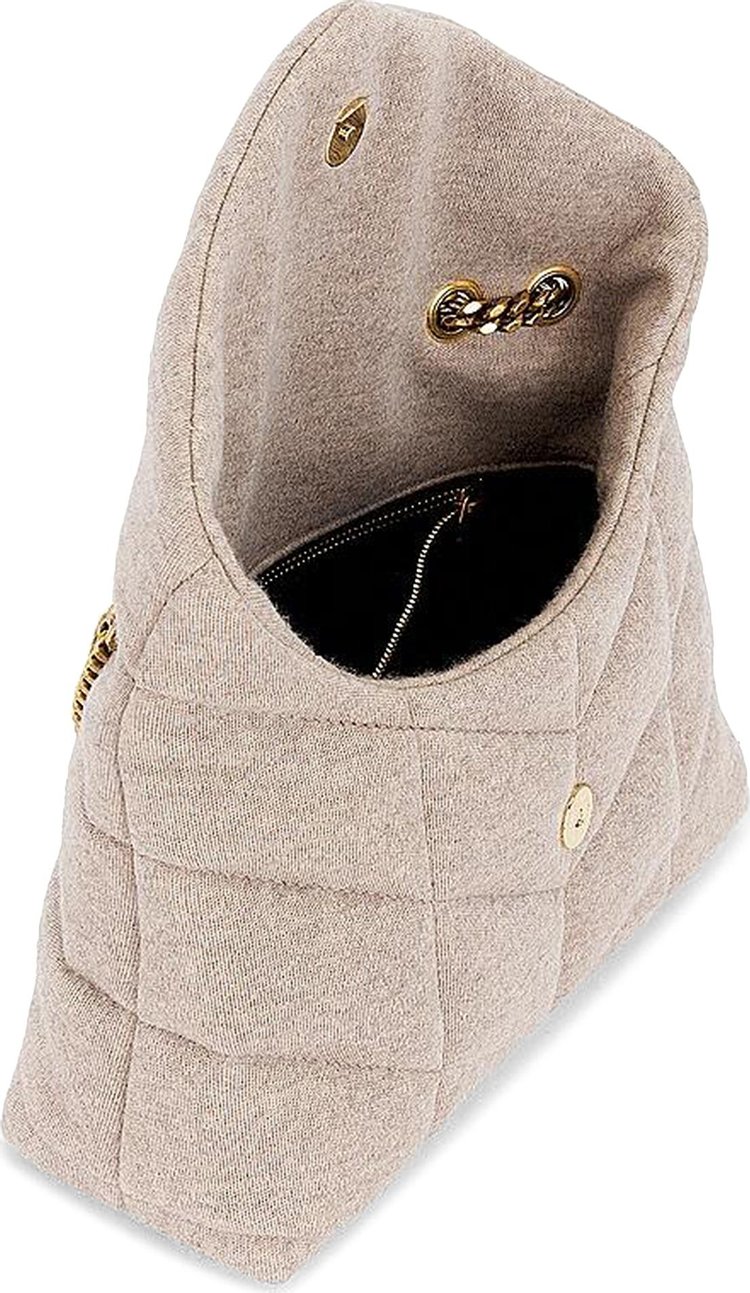 Saint Laurent Puffer Toy Bag Chalk Beige