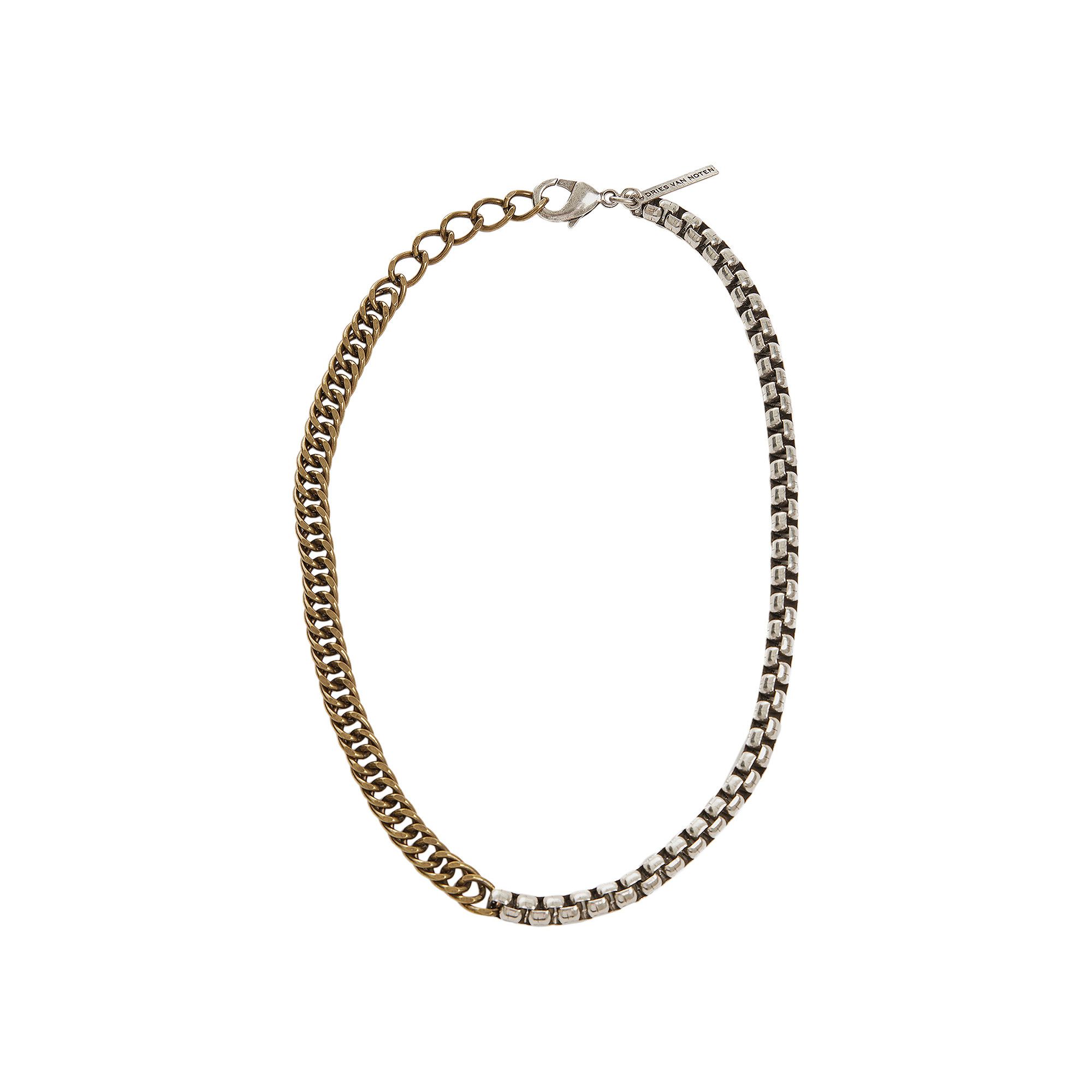 Buy Dries Van Noten Double Color Short Necklace 'Silver/Brass