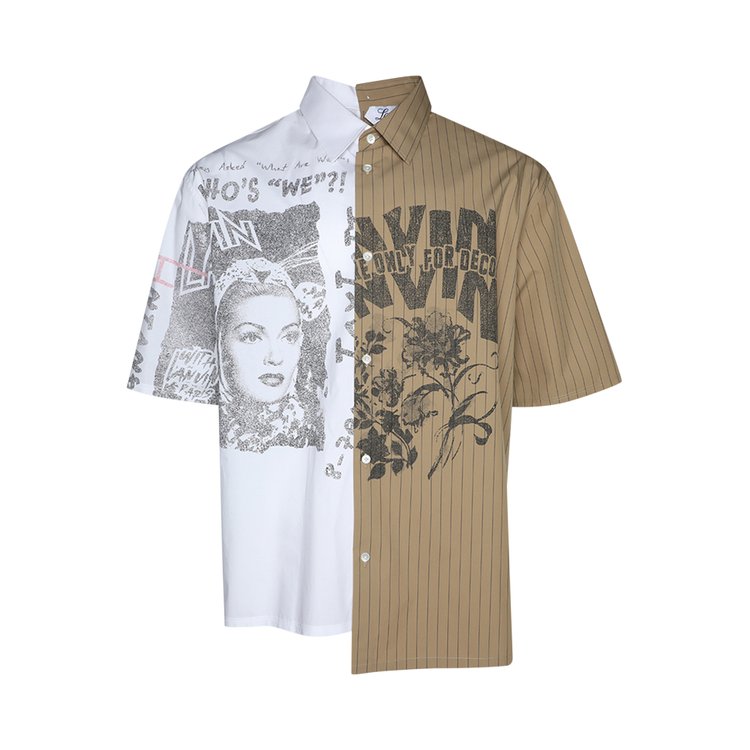 Lanvin x Future Cropped Asymetric Short Sleeve Shirt Off White