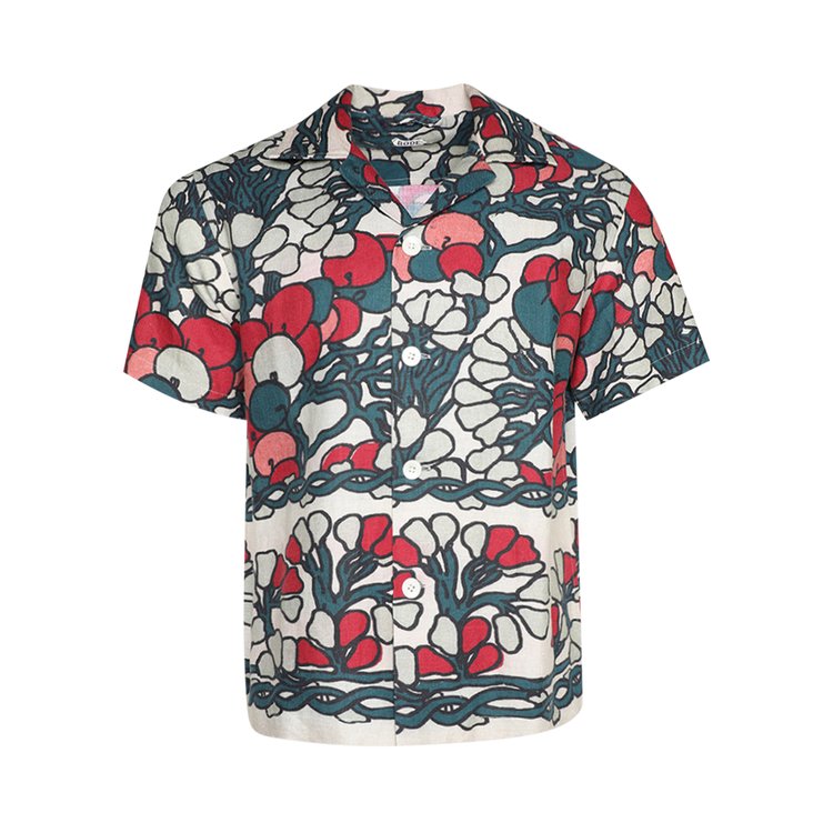 Bode Garden Lattice Short-Sleeve Shirt 'Ecru/Multicolor'