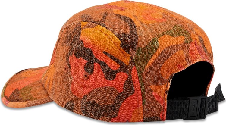 Supreme Washed Canvas Camp Cap Orange Camo