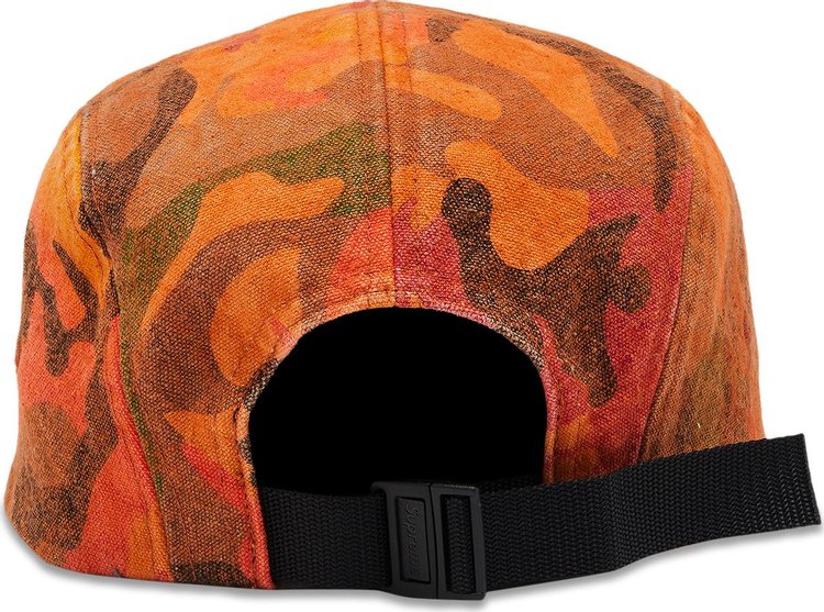 Supreme Washed Canvas Camp Cap Orange Camo