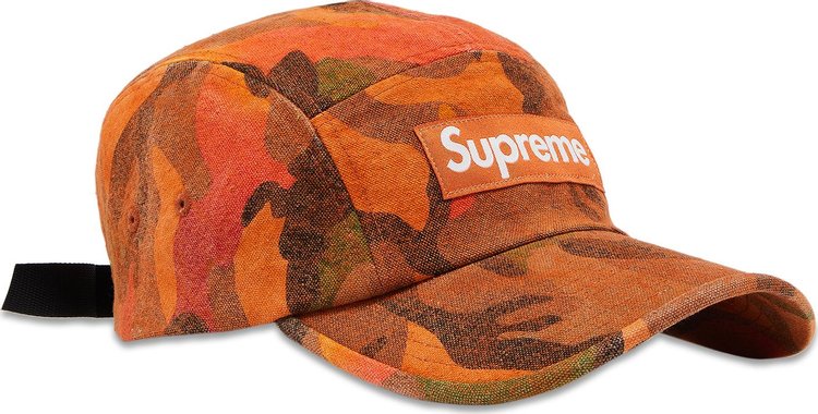 Supreme Washed Canvas Camp Cap Orange Camo