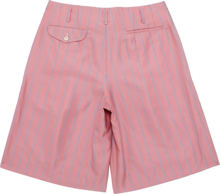 Comme des Garcons Homme Plus Striped Bermuda Shorts Salmon