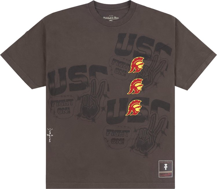 Cactus Jack by Travis Scott x Mitchell & Ness University Of Southern California Seal Tee 'Brown'