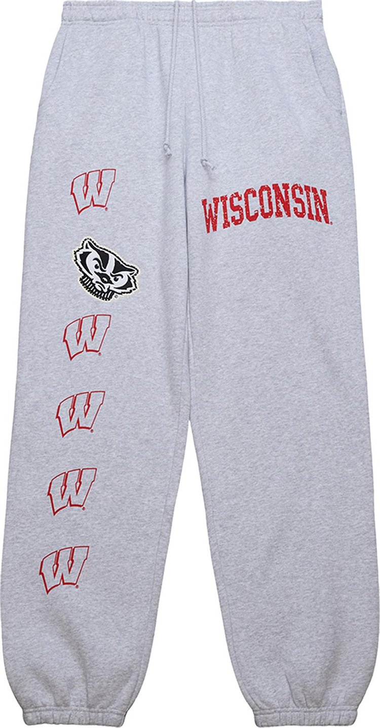 Cactus Jack by Travis Scott x Mitchell & Ness University Of Wisconsin Sweatpants 'Grey Heather'