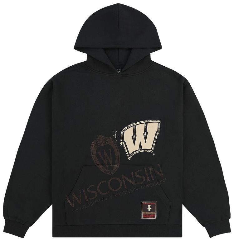 Cactus Jack by Travis Scott x Mitchell  Ness University Of Wisconsin Hoodie Black