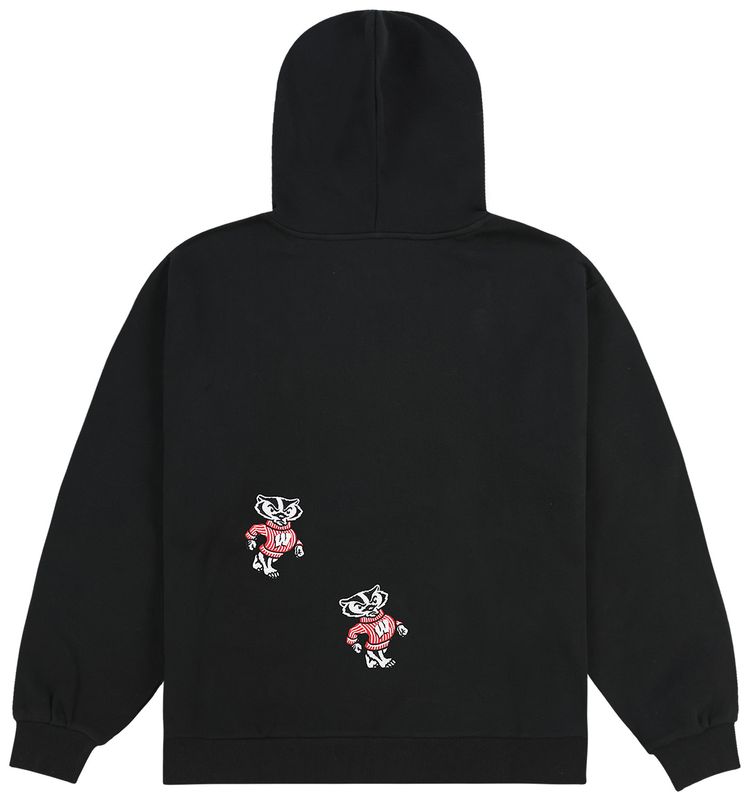 Cactus Jack by Travis Scott x Mitchell  Ness University Of Wisconsin Hoodie Black