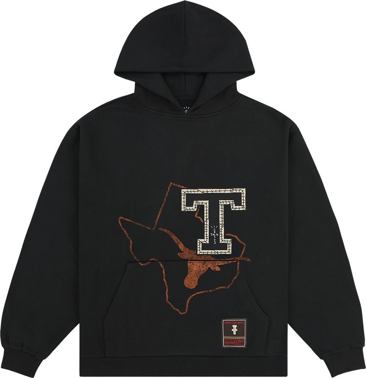 Cactus Jack by Travis Scott x Mitchell  Ness University Of Texas Hoodie Black