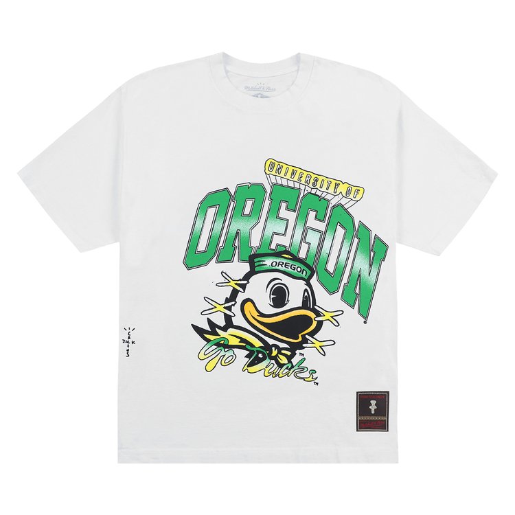 Cactus Jack by Travis Scott x Mitchell & Ness University Of Oregon Handdrawn Tee 'White'