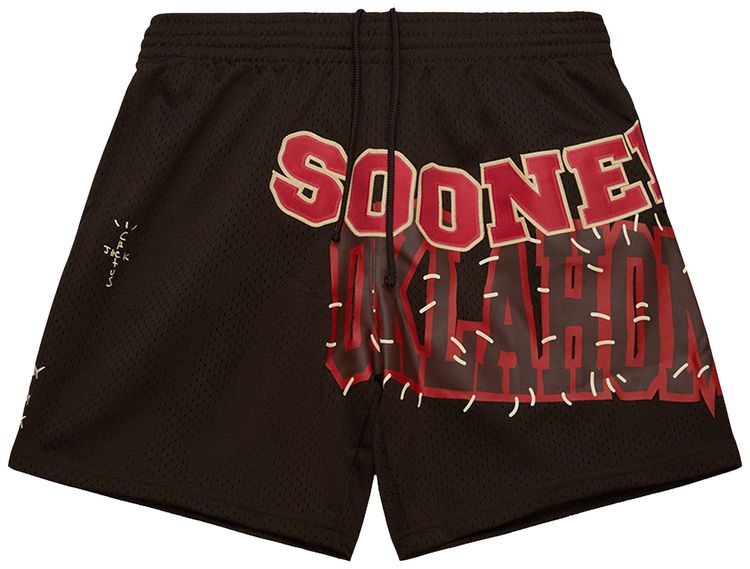Cactus Jack by Travis Scott x Mitchell  Ness University Of Oklahoma Shorts Brown