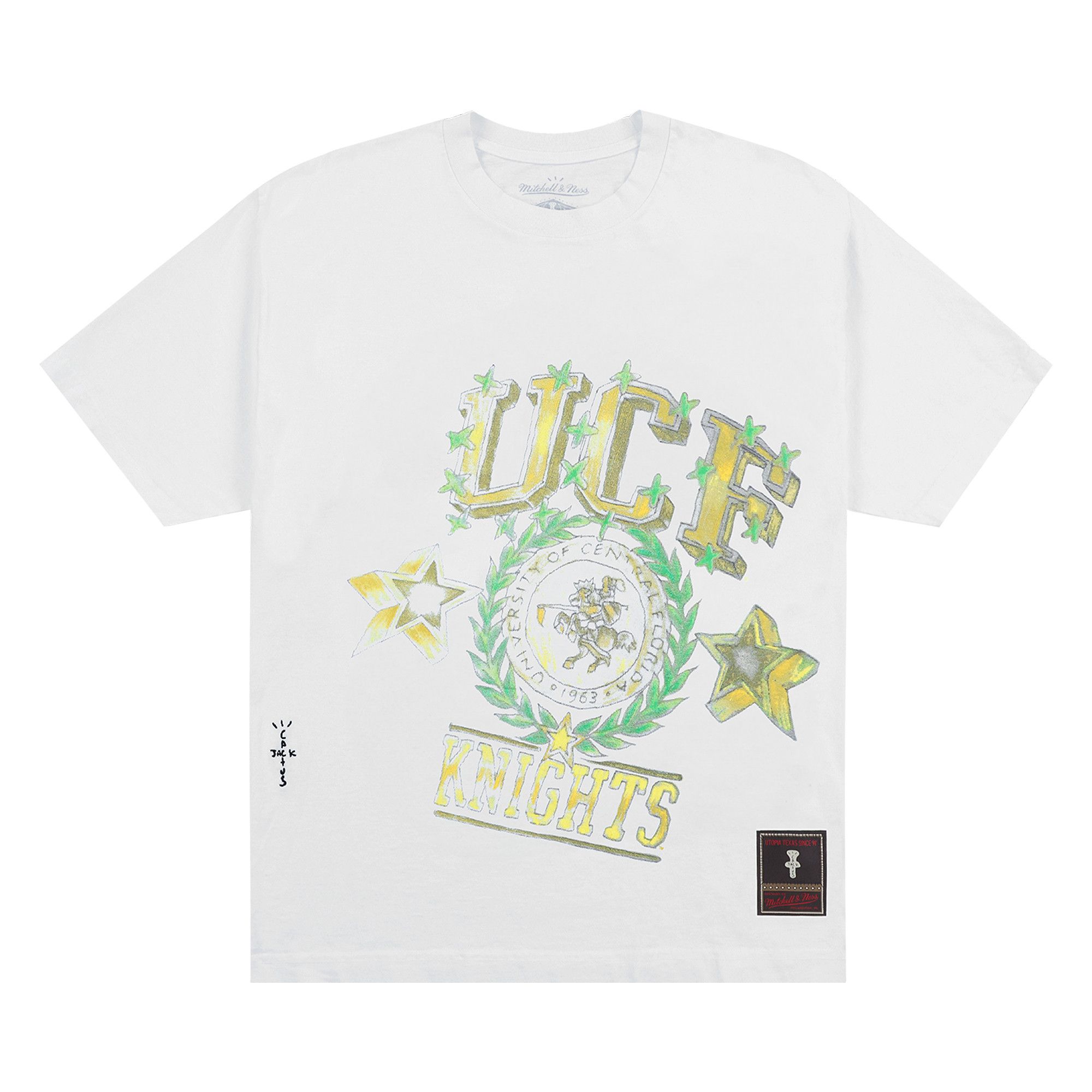 Size xl Cactus Jack by Travis Scott x Mitchell & Ness University Of Central  Florida Handdrawn Tee 'White'