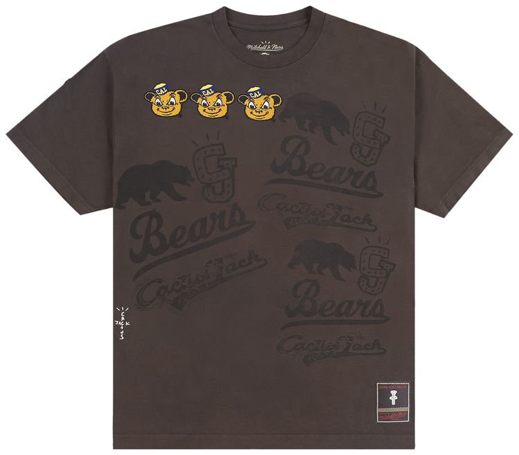 Cactus Jack by Travis Scott x Mitchell  Ness University Of California Berkeley Seal Tee Brown