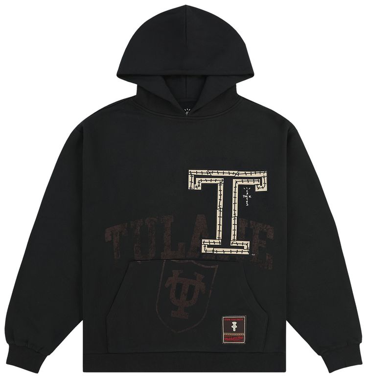 Cactus Jack by Travis Scott x Mitchell  Ness Tulane University Hoodie Black