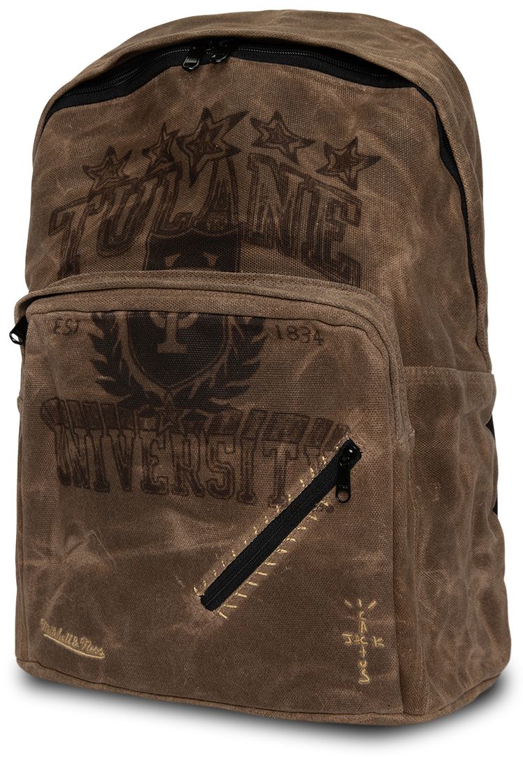 Cactus Jack by Travis Scott x Mitchell  Ness Tulane University Backpack Brown