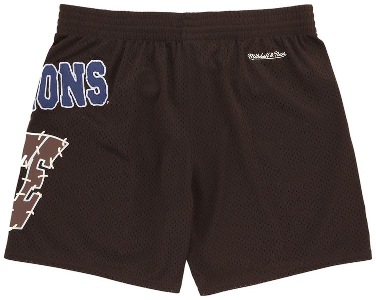 Cactus Jack by Travis Scott x Mitchell  Ness Penn State University Shorts Brown