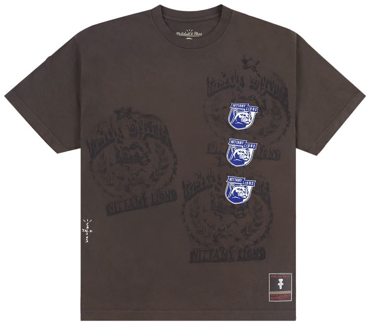 Cactus Jack by Travis Scott x Mitchell  Ness Penn State University Seal Tee Brown
