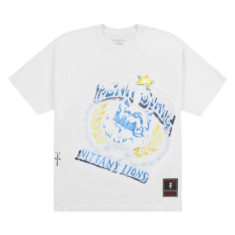 Cactus Jack by Travis Scott x Mitchell  Ness Penn State University Handdrawn Tee White