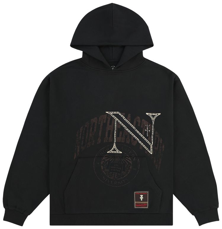 Cactus Jack by Travis Scott x Mitchell  Ness Northeastern University Hoodie Black