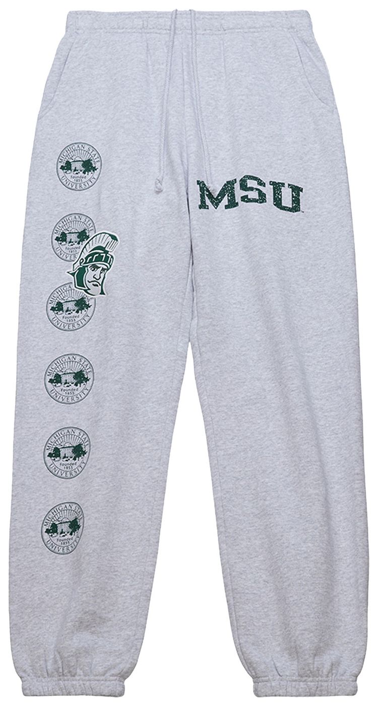 Cactus Jack by Travis Scott x Mitchell  Ness Michigan State University Sweatpants Grey Heather