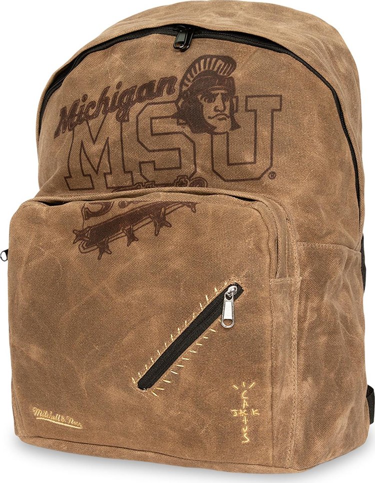 Cactus Jack by Travis Scott x Mitchell & Ness Michigan State University Backpack 'Brown'