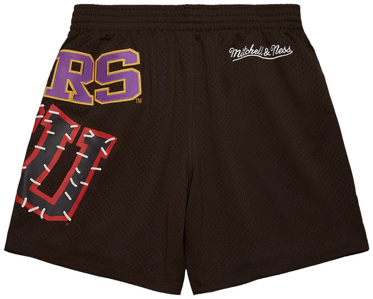 Cactus Jack by Travis Scott x Mitchell  Ness Louisiana State University Shorts Brown