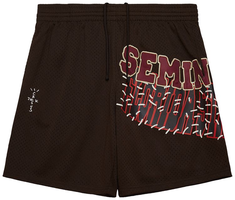 Cactus Jack by Travis Scott x Mitchell  Ness Florida State University Shorts Brown